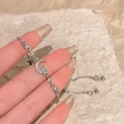 ✨ 女生手鍊 輕奢小衆高級感星星月亮手鏈女百搭氣質抽拉式鋯石手環手飾品 手鍊 手鏈 手環 手鍊女 閨蜜手鍊 禮物 飾品