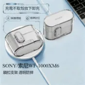 適用於索尼WF-1000XM6藍牙耳機殼 安全鎖釦 防開蓋 Sony WF-1000XM6保護套 耳機套 透明防摔保護殼
