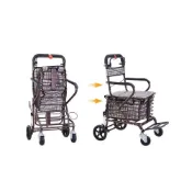 (店+)代步車折疊購物車 座椅可坐四輪買菜助步可推小拉車 手推車 買菜拉車 購物車 買菜購物車 菜籃車