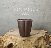 古瓷堂日本回流瓷器 宜興紫砂杯 原礦紫玉金砂菱花四方聞香杯 80cc精品茶具 無酸洗紫砂顆粒清晰 茶道專用 復古茶藝茶杯
