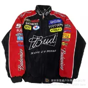 極樂藏寶閣 【賽車風格刺繡】F1夾克 機車騎行服 棒球外套 飛行員夾克 賽車服外套 防風防潑水 加厚保暖 潮流百搭 重機騎士專用 客製化刺繡