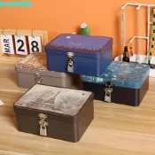 HARRIETTIO馬口鐵盒,高品質多用途鎖定儲物行李箱,大容量帶鎖經久耐用首飾收納金屬盒贈品