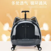森活選物 【輕便透氣】寵物拉桿箱 寵物揹包 雙肩揹包 寵物外出包 貓咪揹包 寵物用品 大容量通風 透明視窗設計 可登機 可拉可揹 外出旅行必備