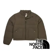 【THE NORTH FACE 美國】女可拆袖立領羽絨外套FP600『灰褐』NF0A8DUK
