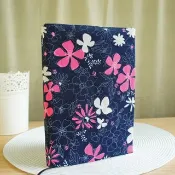 Lovely日本布【勾勒花朵雙面布書衣、深藍】25K日誌、A5手帳