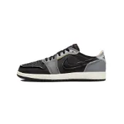 (店+)【Jordan】DV0982-006 Jordan Air Jordan 1 retro low og ex dark smoke grey 織物 潮流 防滑耐磨輕便 低幫 復古籃球鞋 男女同款 黑灰 Air Jordan 鞋 Air Jordan 男鞋