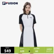 協貿國際日用品生活8館 FILA FUSION斐樂潮牌女子針織連衣裙2022夏季新款運動網球連身裙