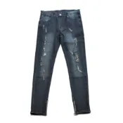 PUNX DENIM 彈性水洗破壞拉鍊牛仔褲【 PUNX 】
