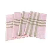 【BURBERRY 巴寶莉】BURBERRY 黑字LOGO羊毛混紡跳色格紋披肩圍巾(雪花石膏粉紅)