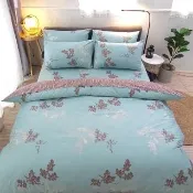 【LUST】台灣製 100%精梳純棉、雙人5尺床包枕套薄被套組、維尼斯湖水(40支233織)