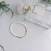 愛。摩斯密碼串珠黃銅手環