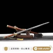 【質感推薦】百煉花紋鋼諸刃唐劍龍泉劍冷兵器長劍金屬鎮宅寶劍名劍真劍未開刃