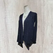 *♡*正韓matilda/黑色/異材質拼接黏鑽罩衫外套/S/近新/二手《Anna的百寶箱》