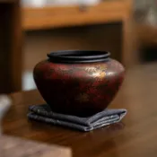 磐皿 老鐵漆器 茶渣缸 家用 桌面 水盂 建水 茶水缸 廢水桶 茶具 配茶 洗茶 茶道配件