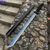 W&S 錳鋼便攜式戶外防身農用開山刀 露營刀 露營直刀  戶外刀一體長款武術大刀唐橫刀車載真開山收藏合法 未開刃