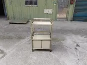 【安鑫】2尺開門鋁櫃/置物架/三層附輪鋁架/推車餐車/茶水架/電器櫃/電器架/廚房收納櫃/碗盤櫃/醬料櫃【A1015】