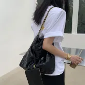 (店+)【LEESA】鏈條包包\手提包\托特包\包包女\腋下包\軟皮包包\子母包\名牌包包\大容量