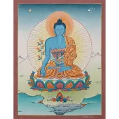古董醫藥師佛唐卡  古代療法