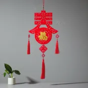 春福植絨春節掛飾/大門過年掛飾/過年佈置/門聯/春聯/窗花/剪紙/門貼/春節掛飾