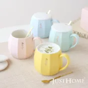 【多款不定期上新】陶瓷馬克杯 馬克杯 馬克杯附蓋 JustHome 陶瓷杯 咖啡杯組 韓系馬克杯  320ml