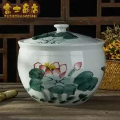 台灣公司 可開發票 新品景德鎮陶瓷廚房五穀雜糧20斤米缸米桶腌菜腌雞蛋面缸存錢罐儲物罐手繪