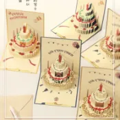 良梧〖現貨速發〗立體生日賀卡 3D賀卡 燙金精緻 立體卡片 紙雕 萬用卡 ins風彩色立體 生日快樂賀卡 立體生日卡片