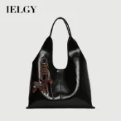 IELGY 紅色休閒包 時尚斜背包 大容量通勤托特包