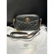 WLH精品🔱正品VERSACE凡賽斯女神頭頂級黑牌小羊皮側背包·小（現貨）