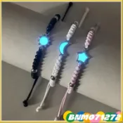 ⚡免運特賣⚡夜光日月星手鏈閨蜜情侶編織手繩不銹鋼吊墜天長地久姐妹情誼信物 EMGUdsaw