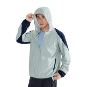 (店+)【UV100】抗UV-Apex冰彈紋織拼色反光連帽外套-男 AA26047 拼色、反光、涼感