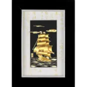 開運陶源 雅鑑鑫品 【小彩金系列-一帆風順】 純金金箔畫 50 x 36cm
