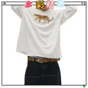 ⭐台灣熱銷|潮流春夏季新款美式復古趣味金錢豹時尚流行印花長袖T恤