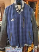 Nike Destroyer Jacket 毁滅者外套 M號 藍色 Pendleton羊毛 真皮袖