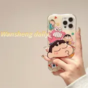 喜挖2店 【喜挖】玩勝 可愛卡通日系動漫搞怪表情支架iphone17promax蘋果13手機殼11新款16pro女12雙層15pm矽膠創意防摔保護套