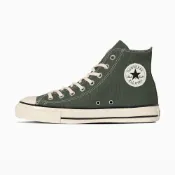 (店+)【CONVERSE】預購 日本限定 Converse ALL STAR US HI 高筒 復古亮面奶油底 軟鞋墊 軍綠色