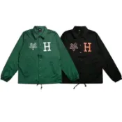 HUF X THRASHER 火焰 聯名 教練夾克 防風外套 尺寸：黑M/XL 綠S~XXL