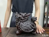滿屋妍選 新品上市!!精選 黑檀木 八卦金錢龍龜 精雕細琢 金錢歸來 財源廣進 繁榮昌盛 鎮宅之寶 吉祥神獸 風水開運擺件 0127