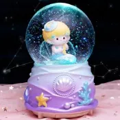 十二星座水晶球音樂盒發光旋轉八音盒同學閨蜜兒童高級感生日禮物
