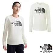 【The North Face】女 FLASHDRY 吸濕透氣排汗長袖圓領T恤.上衣_8AKU-QLI 沙丘白