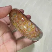 珊瑚玉手鐲/口徑59MM/菊花石/港風/復古風/寬19厚9/草莓花
