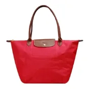 LONGCHAMP 摺疊長提把尼龍水餃包(大-玫瑰紅)