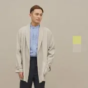 【plain-me】SEDO 外套 針織外套 長版外套 男女外套 休閒外套 圍巾領針織繫帶_PLN1152-232