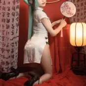 協貿國際日用品生活9館 初音未來 韶華 cos 衣服 假發 鞋子 假毛 miku 雙馬尾 手辦 旗袍