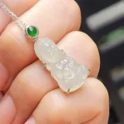 嗨，寶貝銀飾珠寶* 緬甸玉A貨 翡翠飾品☆保證A貨 放光冰種 寶寶佛 開智慧翡翠吊墜 18k金 綠翡蛋面☆玉石 翡翠