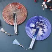 【新品免運】扇子 折扇 摺扇 圓扇可折疊磁吸折疊扇古風扇子女舞蹈漢服扇子學生折扇子舞蹈用