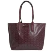 【康是美官方網購】【全新福利品】MICHAEL KORS JODIE 圓標MK印花中型托特包.酒紅