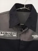 良品衣店---  BANMABAO深藍深灰賽車工作服短袖襯衫M號