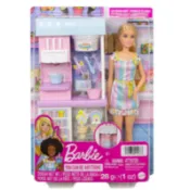 ●雅比玩具●MATTEL Barbie 芭比娃娃 芭比冰淇淋店組合(盒損)