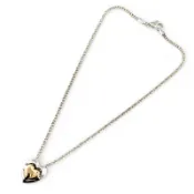 【DOKODEMO】成色極佳 ▲ TIFFANY&Co. Tiffany 復古 925 750 雙心拼圖項鍊 銀/金 義大利製造 重 22.9 克 女士