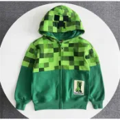 現貨優惠中✳️外貿原單Minecraft 麥塊外套我的世界麥塊苦力怕創世神衣服連帽外套雙色格紋男童大童春秋薄絨外套